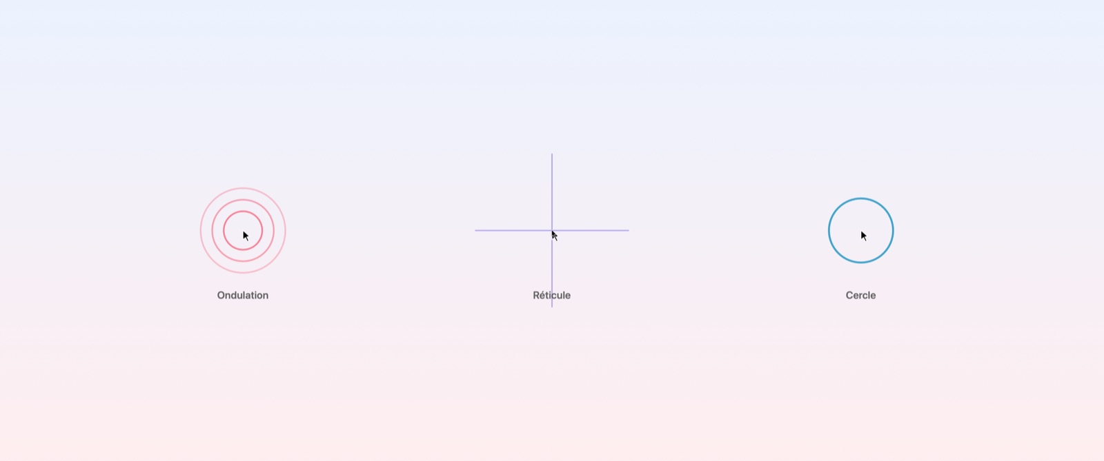 Annotify — styles de surbrillance du curseur : Onde, Croix, Cercle