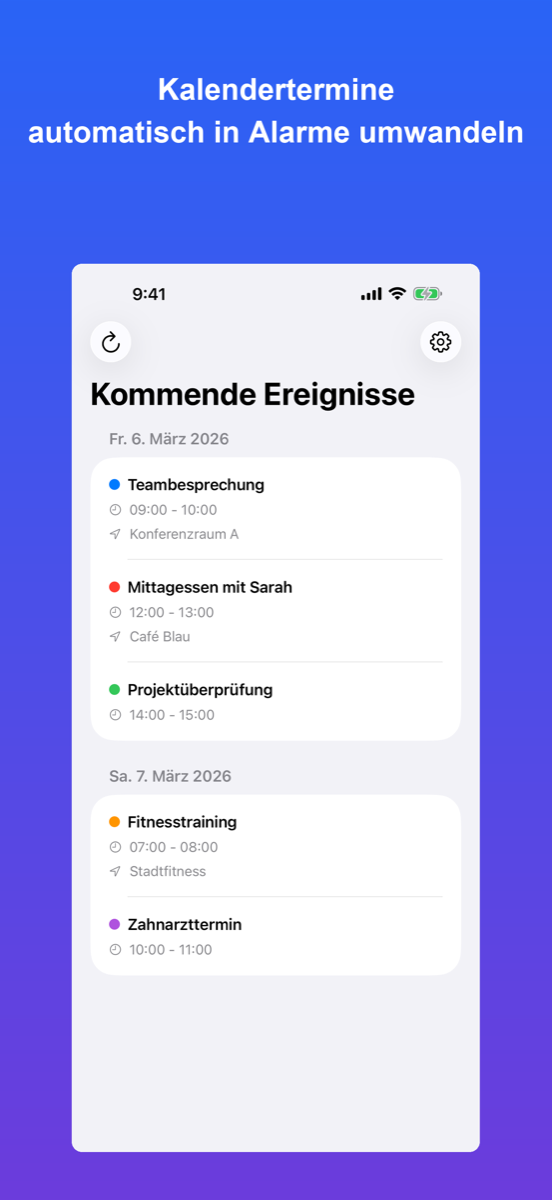 CalSync Alert — anstehende Termine