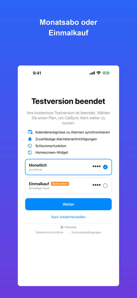 CalSync Alert — Preise