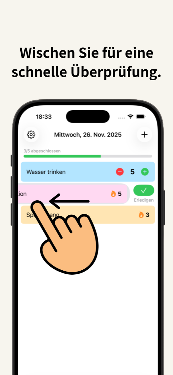 Habiting — zum Abschließen wischen