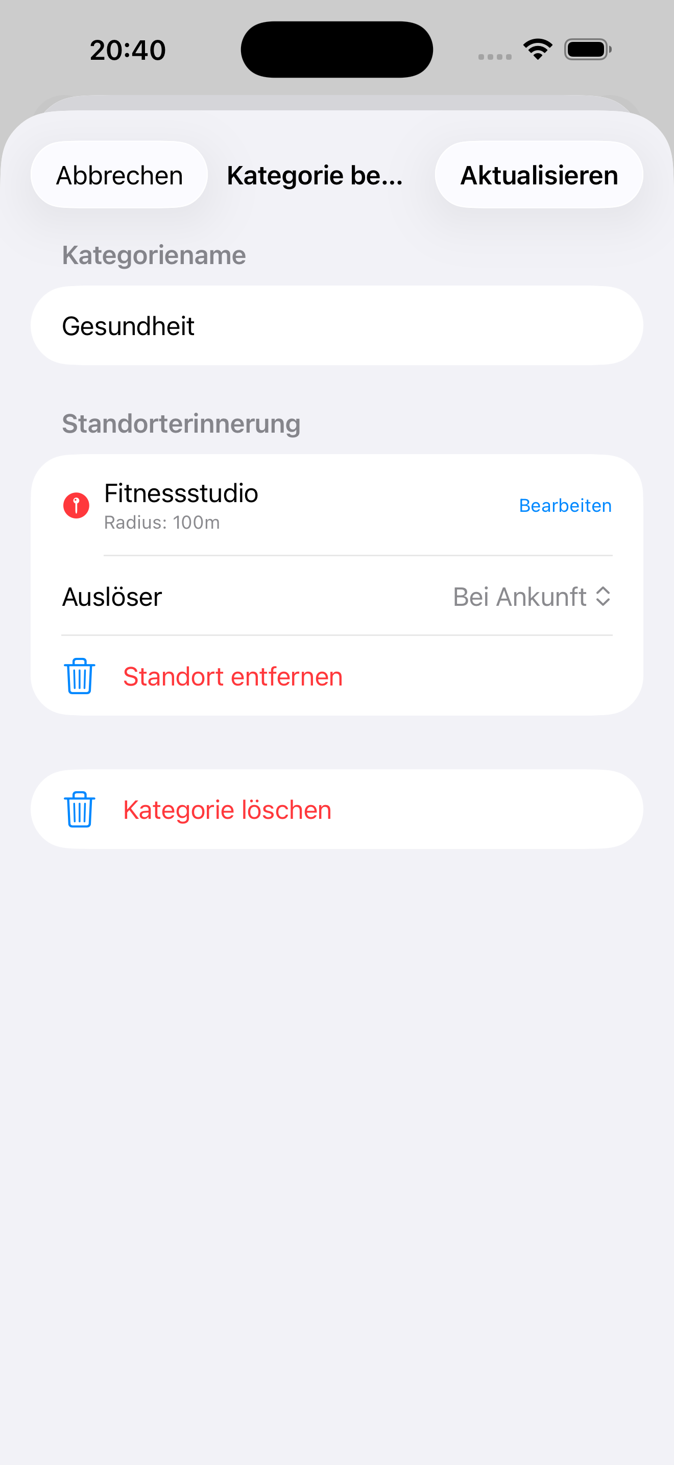 Habiting — Standortbasierte Erinnerung
