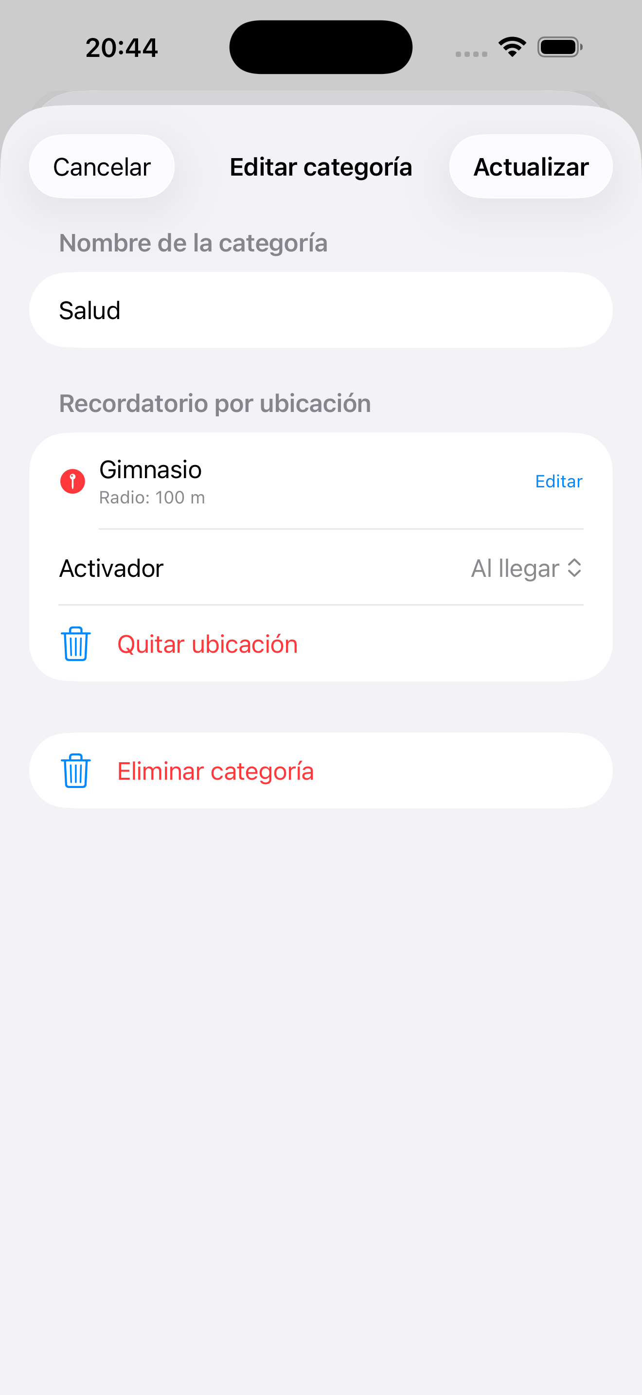 Habiting — recordatorio por ubicación