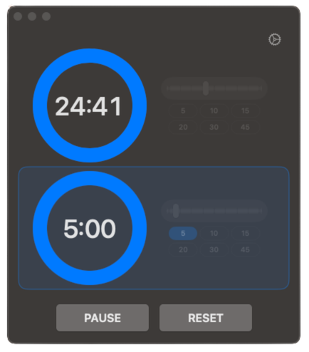 IntervalTimer Duo macOS App Screenshot