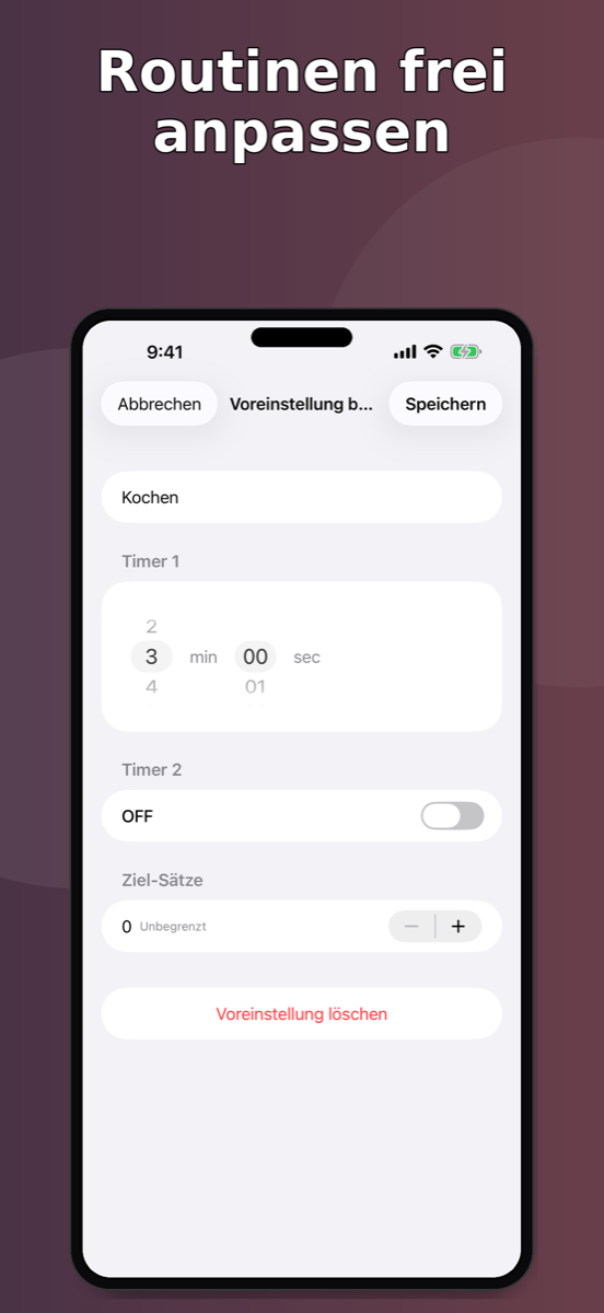 IntervalTimer Duo — Preset-Bearbeitung