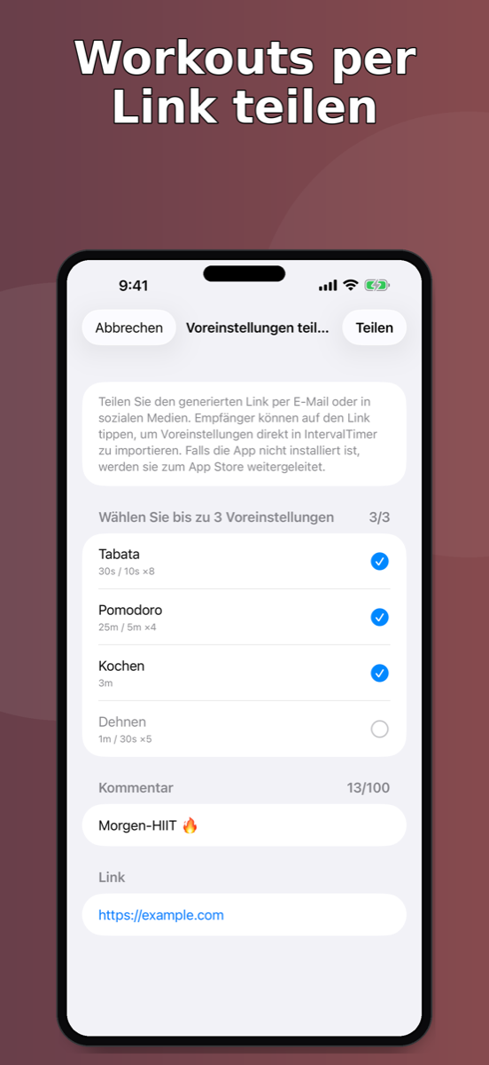 IntervalTimer Duo — Preset-Freigabe