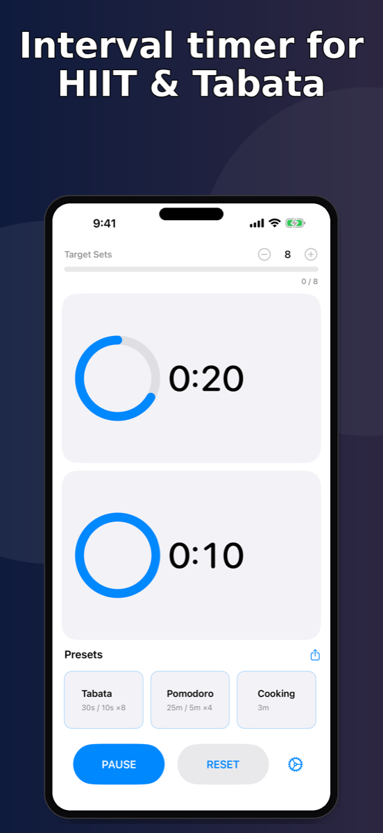 IntervalTimer Duo — main timer screen