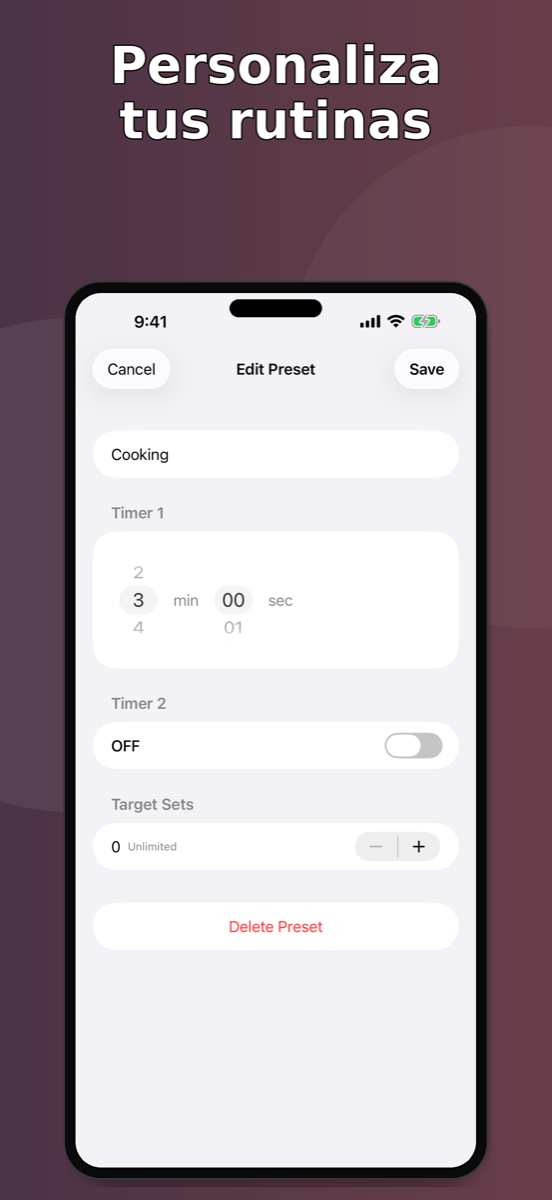 IntervalTimer Duo — edición de preajuste