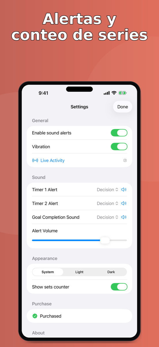 IntervalTimer Duo — ajustes