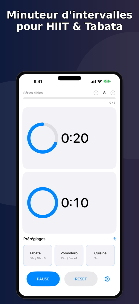 IntervalTimer Duo — écran principal