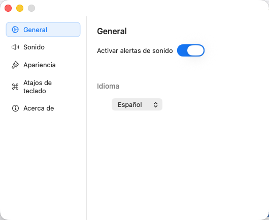 IntervalTimer Duo para Mac — ajustes