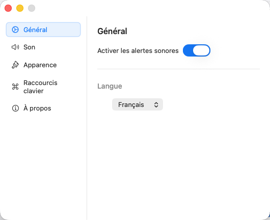 IntervalTimer Duo pour Mac — réglages