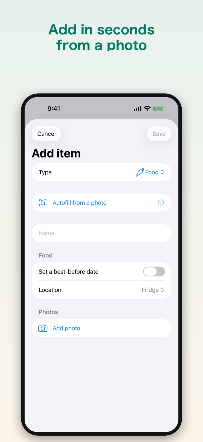 KeepBy — add an item by category