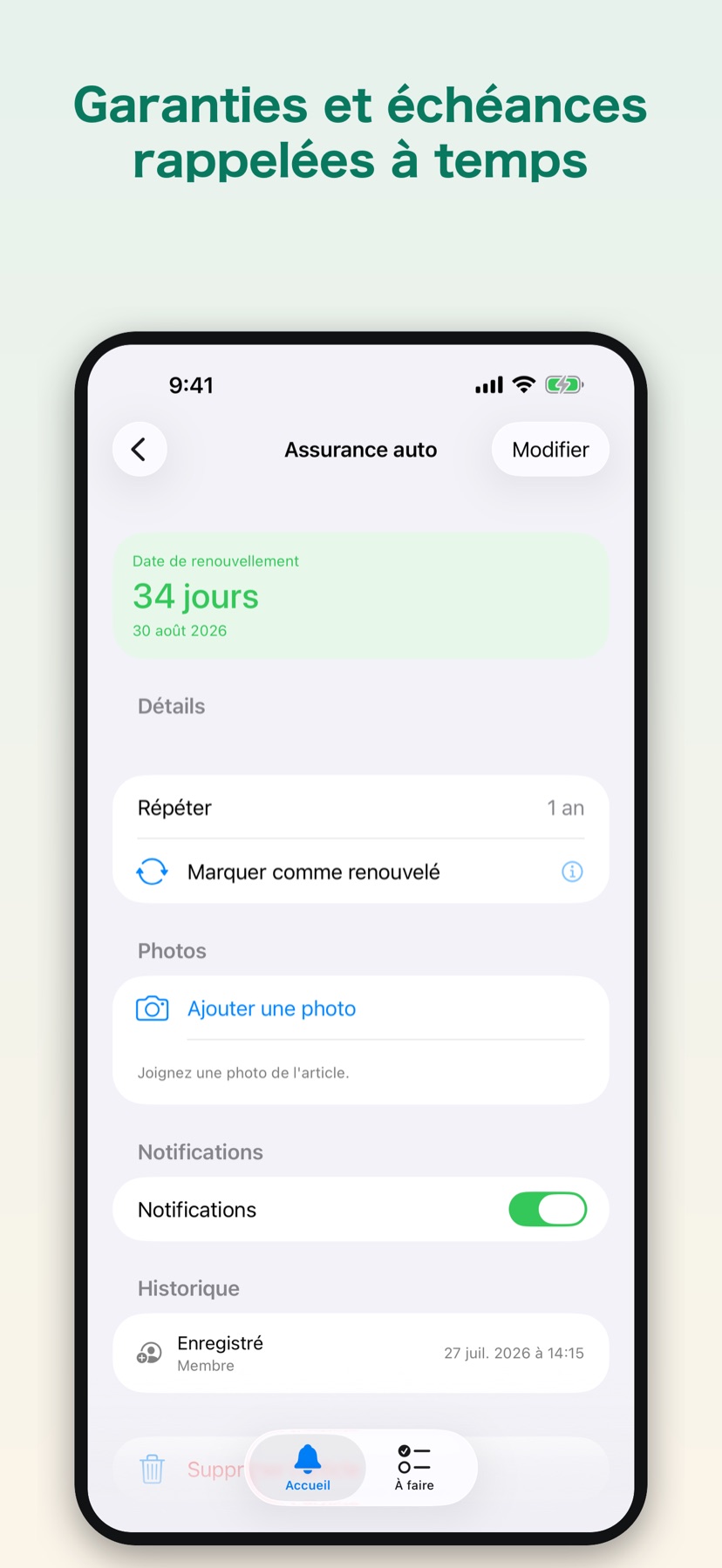 KeepBy — item details and reminders
