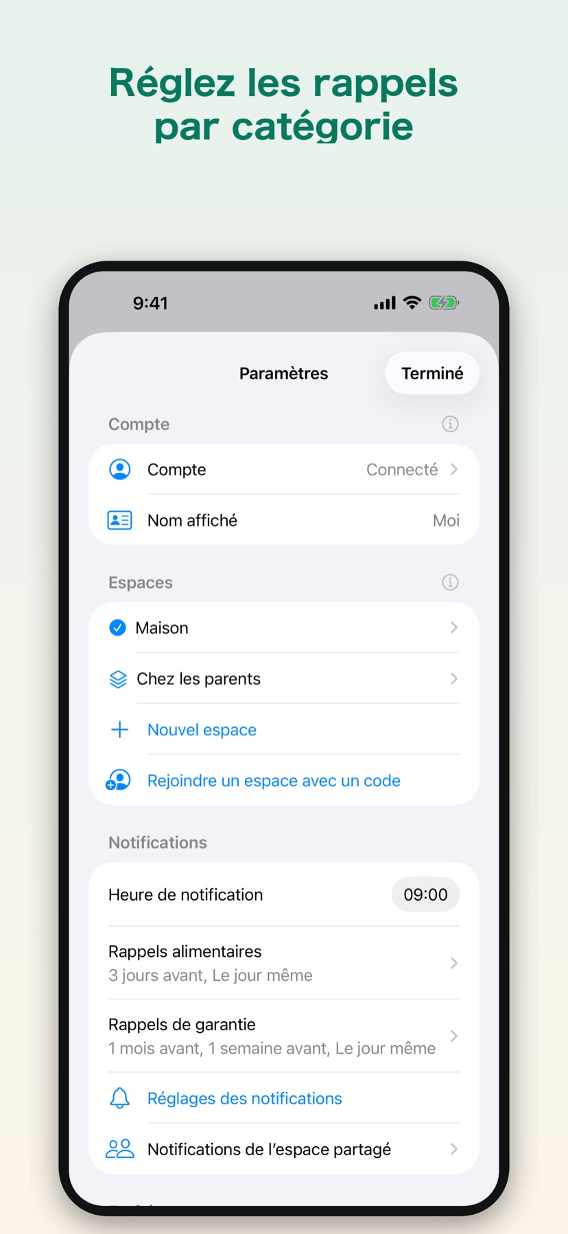KeepBy — categories and settings